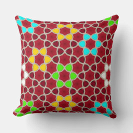 Crimson Red Mosaic auf Star Color Variation Kissen