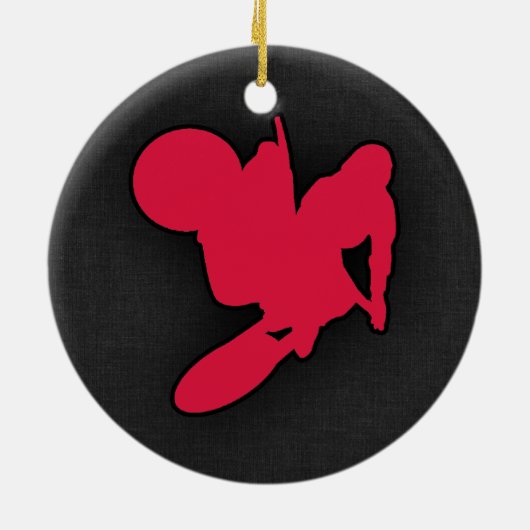 Crimson Red Motocross Keramikornament (Hinten)