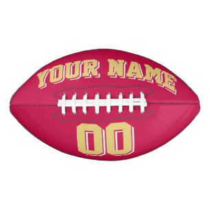 CRIMSON RED OLD GOLD UND WHITE Custom Football