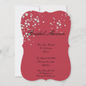 Crimson Red Perle Brautdusche Einladung (Vorderseite)