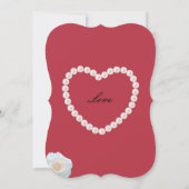 Crimson Red Perle Brautdusche Einladung (Rückseite)