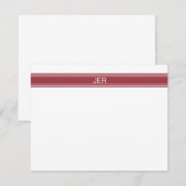 Crimson Red Personalisiert Mit Monogramm Name Init Mitteilungskarte (Vorne/Hinten)