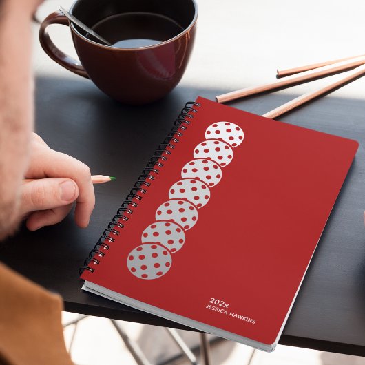 Crimson Red Pickleball Personal Weekly Planer