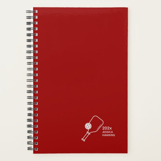 Crimson Red Pickleball Personal Weekly Planer (Vorderseite)