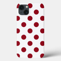 Crimson Red Polka Dots Circles