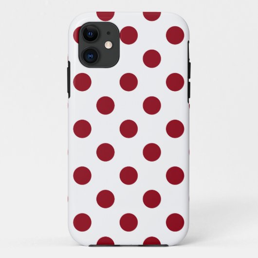Crimson Red Polka Dots Circles Case-Mate iPhone Hülle (Rückseite)