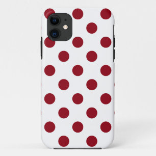 Crimson Red Polka Dots Circles iPhone 11 Hülle
