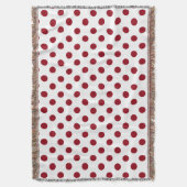 Crimson Red Polka Dots Circles Decke (Vorderseite Vertikal)