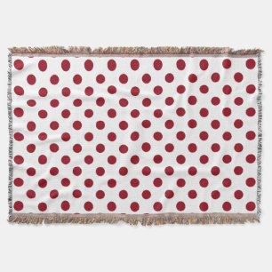 Crimson Red Polka Dots Circles Decke