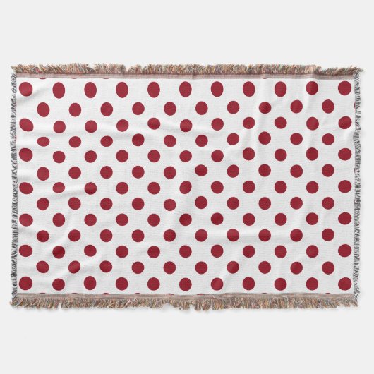 Crimson Red Polka Dots Circles Decke (Vorderseite)