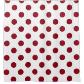 Crimson Red Polka Dots Circles Duschvorhang (Vorderseite)