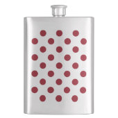 Crimson Red Polka Dots Circles Flachmann (Vorderseite)