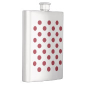 Crimson Red Polka Dots Circles Flachmann (Rechts)
