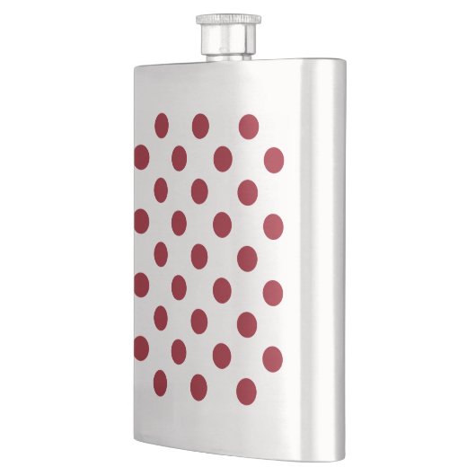 Crimson Red Polka Dots Circles Flachmann (Links)