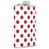 Crimson Red Polka Dots Circles Flachmann (Rechts)