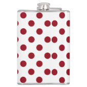Crimson Red Polka Dots Circles Flachmann (Rückseite)
