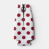 Crimson Red Polka Dots Circles Flaschenkühler (Rückseite)