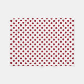 Crimson Red Polka Dots Circles Fleecedecke (Vorderseite (Horizontal))