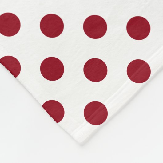 Crimson Red Polka Dots Circles Fleecedecke (Ecke)
