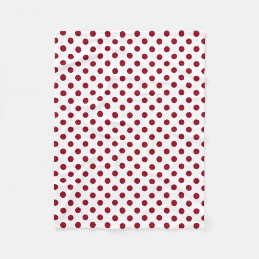 Crimson Red Polka Dots Circles Fleecedecke (Vorderseite)