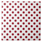 Crimson Red Polka Dots Circles Fliese (Vorderseite)