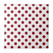 Crimson Red Polka Dots Circles Fliese (Vorderseite)