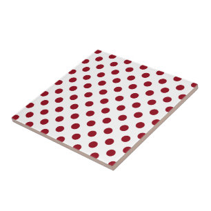 Crimson Red Polka Dots Circles Fliese
