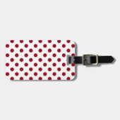 Crimson Red Polka Dots Circles Gepäckanhänger (Vorderseite horizontal)