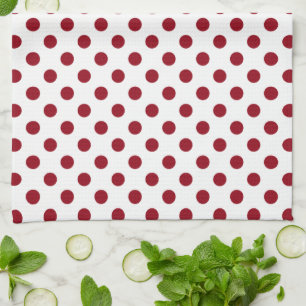 Crimson Red Polka Dots Circles Geschirrtuch