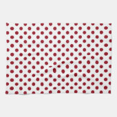 Crimson Red Polka Dots Circles Geschirrtuch (Horizontal)
