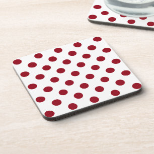 Crimson Red Polka Dots Circles Getränkeuntersetzer
