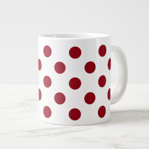 Crimson Red Polka Dots Circles Jumbo-Tasse