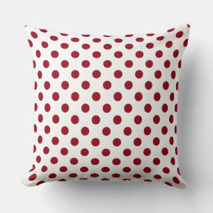 Crimson Red Polka Dots Circles Kissen