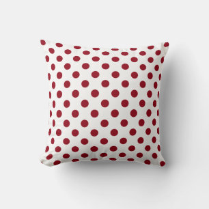 Crimson Red Polka Dots Circles Kissen
