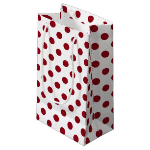 Crimson Red Polka Dots Circles Kleine Geschenktüte