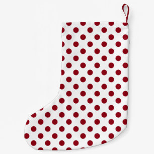 Crimson Red Polka Dots Circles Kleiner Weihnachtsstrumpf