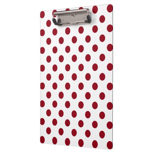 Crimson Red Polka Dots Circles Klemmbrett (Links)