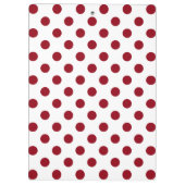 Crimson Red Polka Dots Circles Klemmbrett (Rückseite)
