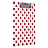 Crimson Red Polka Dots Circles Klemmbrett (Rechts)