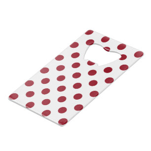 Crimson Red Polka Dots Circles Kreditkartenflaschenöffner
