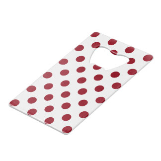 Crimson Red Polka Dots Circles Kreditkartenflaschenöffner