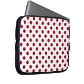 Crimson Red Polka Dots Circles Laptopschutzhülle (Vorne Rechts)