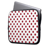 Crimson Red Polka Dots Circles Laptopschutzhülle (Vorderseite Links)