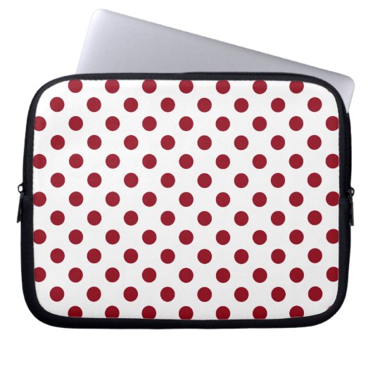 Crimson Red Polka Dots Circles Laptopschutzhülle (Vorderseite)