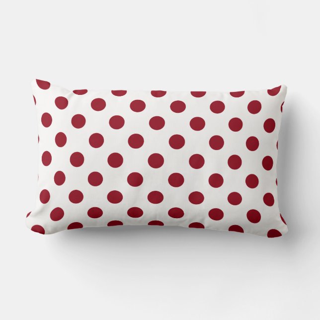 Crimson Red Polka Dots Circles Lendenkissen (Vorderseite)