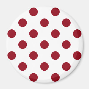 Crimson Red Polka Dots Circles Magnet