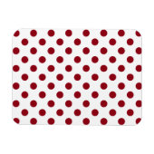 Crimson Red Polka Dots Circles Magnet (Horizontal)