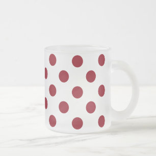 Crimson Red Polka Dots Circles Mattglastasse