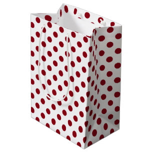Crimson Red Polka Dots Circles Mittlere Geschenktüte