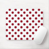 Crimson Red Polka Dots Circles Mousepad (Mit Mouse)